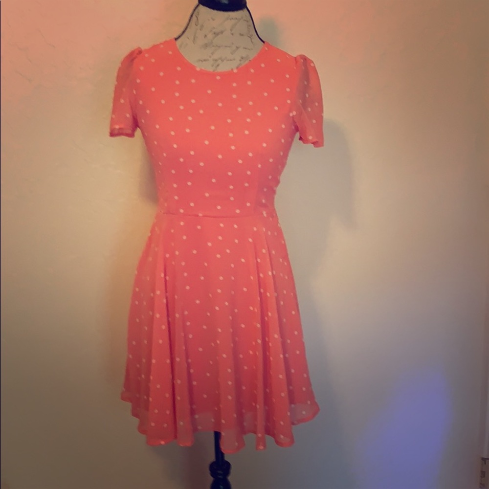 Pink polka dot dress